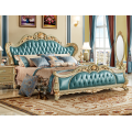 Quarto de móveis mestre de couro azul de luxo de boa qualidade